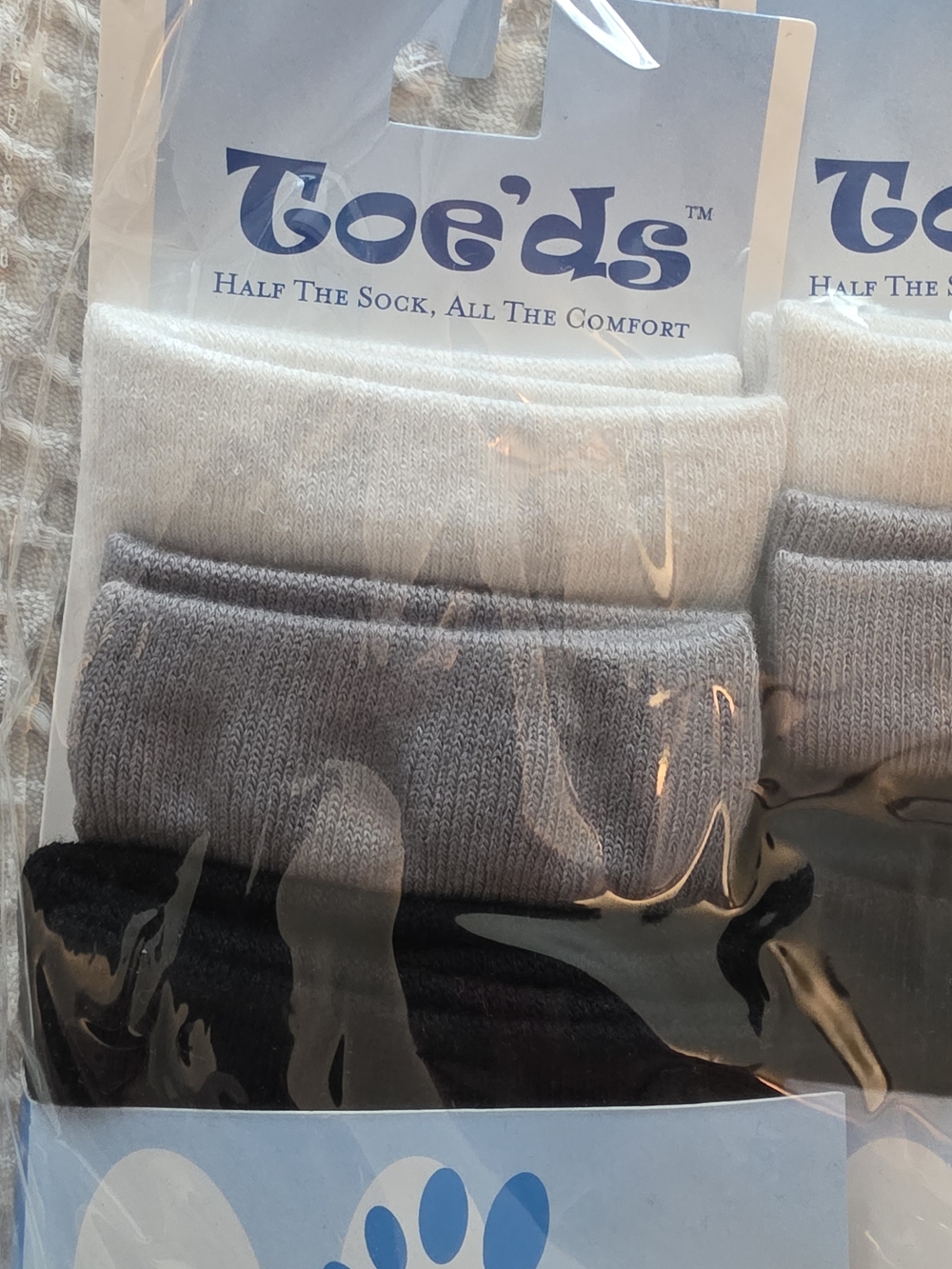 Toe'ds 12 Pairs Half Socks — White, Gray & Black